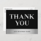 エレガント金ゴールドブラックビジネス(ロゴ付き) – ありがとうございます ポストカード (正面/裏面)