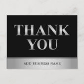エレガント金ゴールドブラックビジネス（ロゴ付き） – ありがとうございます ポストカード (正面)