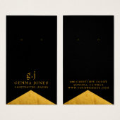 エレガント金ゴールドブラックフェイクフォイルジュエリー表示カード (正面&裏面)