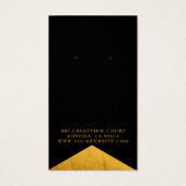 エレガント金ゴールドブラックフェイクフォイルジュエリー表示カード (裏面)