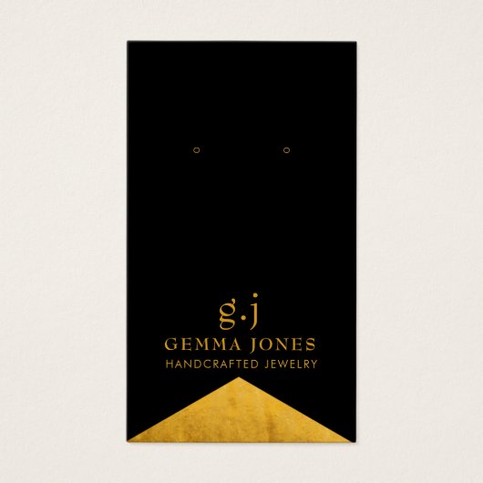 エレガント金ゴールドブラックフェイクフォイルジュエリー表示カード (正面)