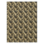 エレガント金ゴールドブラックフローラグラム テーブルクロス (正面)