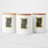 エレガント金ゴールドブラックフローラ製品ラベル美しいと フードラベル (ボトル)