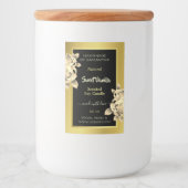 エレガント金ゴールドブラックフローラ製品ラベル美しいと フードラベル (正面)