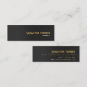 エレガント金ゴールドブラックプロフェッショナルカスタム スキニー名刺 (正面/裏面)