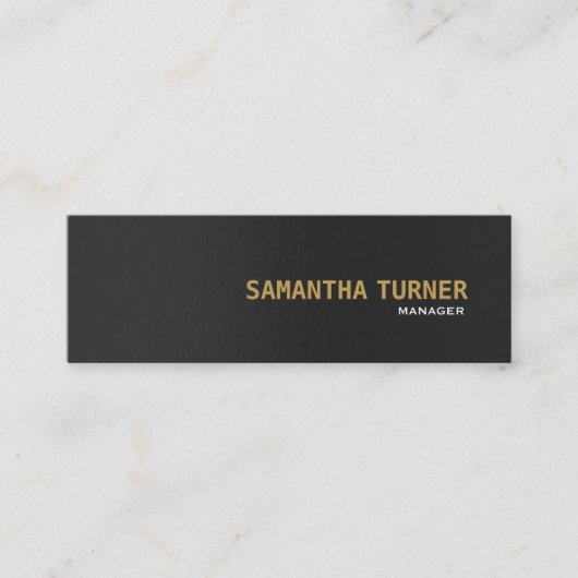 エレガント金ゴールドブラックプロフェッショナルカスタム スキニー名刺 (正面)