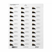 エレガント金ゴールドブラックマウンテン差出人住所 ラベル (フルシート)