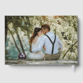 エレガント金ゴールドブラックモダンフォトモノグラム結婚ズ ゲストブック (裏面)