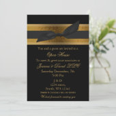 エレガント金ゴールドブラック企業のパーティの招待状 招待状 (スタンド正面)