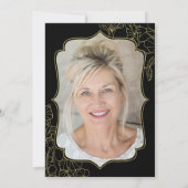 エレガント金ゴールドブラック写真サプライズ70誕生日 招待状 (裏面)