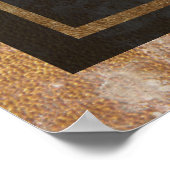 エレガント金ゴールドブラック大理石結婚歓迎スクリプト ポスター (角)