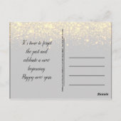 エレガント金ゴールドブラック新年のイブパーティの招待状 ポストカード (裏面)