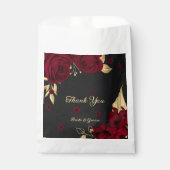 エレガント金ゴールドブラック結婚の花 フェイバーバッグ (正面)