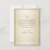 エレガント金ゴールドブラック結婚スクリプトの写真 サンキューカード (裏面)