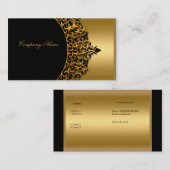 エレガント金ゴールドブラック金ゴールドブティックファッション 名刺 (正面/裏面)
