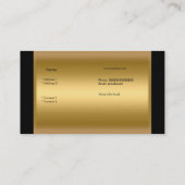 エレガント金ゴールドブラック金ゴールドブティックファッション 名刺 (裏面)