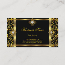 エレガント金ゴールドブラック黄金フローラ枠 名刺