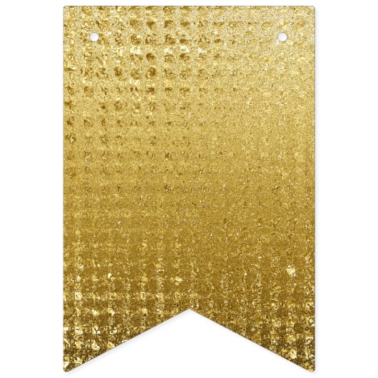 エレガント金ゴールドブラック50番目のパーティーお祝い箔 バンティングフラッグ (第3の旗)