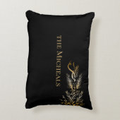 エレガント金ゴールドブラック・ジョイパーソナライズされた・クリスマス アクセントクッション (裏面(縦))