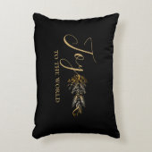 エレガント金ゴールドブラック・ジョイパーソナライズされた・クリスマス アクセントクッション (正面(垂直))