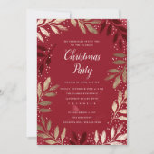 エレガント金ゴールドブランチパーティの招待状 シーズンカード (正面)