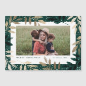 エレガント金ゴールドブランチ写真クリスマスカード (正面)