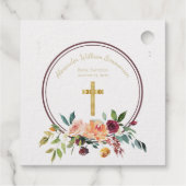 エレガント金ゴールドブルゴーニュフローラベビー《キリスト教》洗礼式や命名式実在 フェイバータグ (裏面)