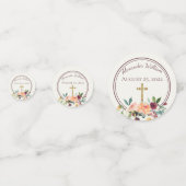 エレガント金ゴールドブルゴーニュフローラベビー《キリスト教》洗礼式や命名式 コンフェッティ (正面)