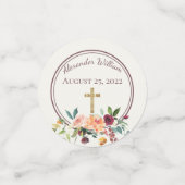 エレガント金ゴールドブルゴーニュフローラベビー《キリスト教》洗礼式や命名式 コンフェッティ (スモール正面)