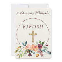 エレガント金ゴールドブルゴーニュフローラベビー《キリスト教》洗礼式や命名式