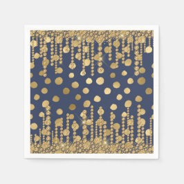 エレガント金ゴールドブルーきらきら光るグかわいらしラム スタンダードカクテルナプキン