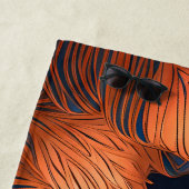 エレガント金ゴールドブルーの葉自然デザイン ビーチタオル (インサイチュ)