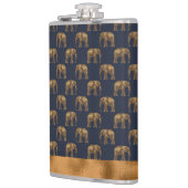 エレガント金ゴールドブルーエレファントシかわいらしカッコいいック フラスク (左)
