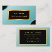 エレガント金ゴールドブルースカイプロフェッショナル名刺 名刺 (正面/裏面)