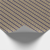 エレガント金ゴールドブルーストライプのの装飾模様 ラッピングペーパー (角)