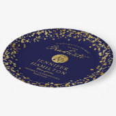 エレガント金ゴールドブルーナースドクター卒業 ペーパープレート (アングル)