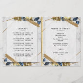 エレガント金ゴールドブルーフォトライフお祝いプログラム (裏面)