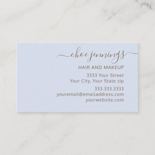 エレガント金ゴールドブルー大理石スクリプト抽象芸術 名刺 (裏面)