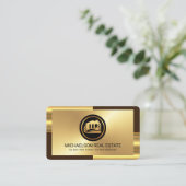 エレガント金ゴールドブロンズ層リアル 名刺 (スタンド正面)
