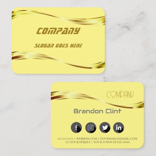 エレガント金ゴールドプロフェッショナル名刺 名刺 (正面/裏面)