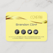 エレガント金ゴールドプロフェッショナル名刺 名刺 (裏面)