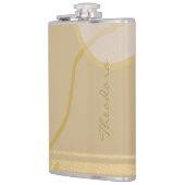 エレガント金ゴールドベージュ抽象芸術フローラルパターン フラスク (左)