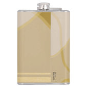 エレガント金ゴールドベージュ抽象芸術フローラルパターン フラスク (裏面)