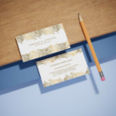 エレガント金ゴールドペイズリーオン白ウェディングプランナー 名刺