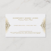 エレガント金ゴールドペイズリーオーナメント 名刺 (裏面)