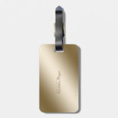 エレガント金ゴールドペイズリー象パーソナライズされた-A ラゲッジタグ (裏面縦)