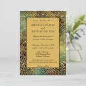 エレガント金ゴールドペイズリー 招待状 (スタンド正面)