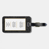 エレガント金ゴールドペットネーム黒フローラ生成ラベル ラゲッジタグ (裏面横)