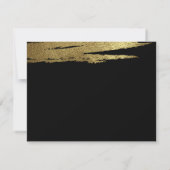 エレガント金ゴールドホイルフェイクブラシブラック日付を保存 セーブザデート (裏面)