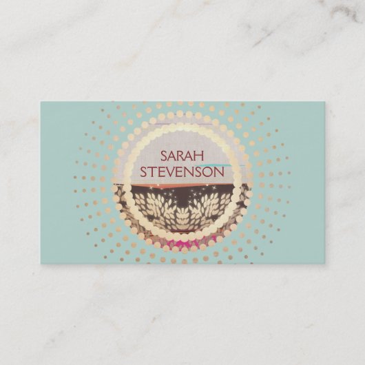 エレガント金ゴールドホライゾンカントリー自然 名刺 (正面)